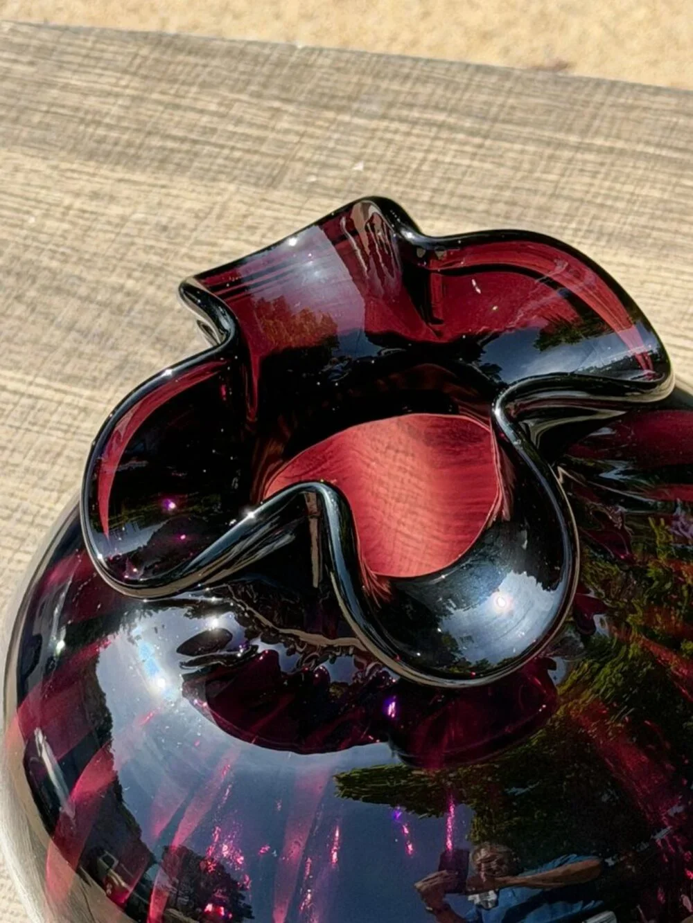 Vintage Amethyst Purple Hand Blown Art Glass 7